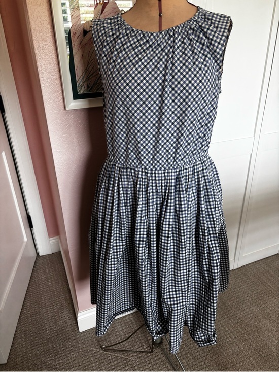 Merona Dresses & Skirts - Merona Navy and White Gingham Midi Dress